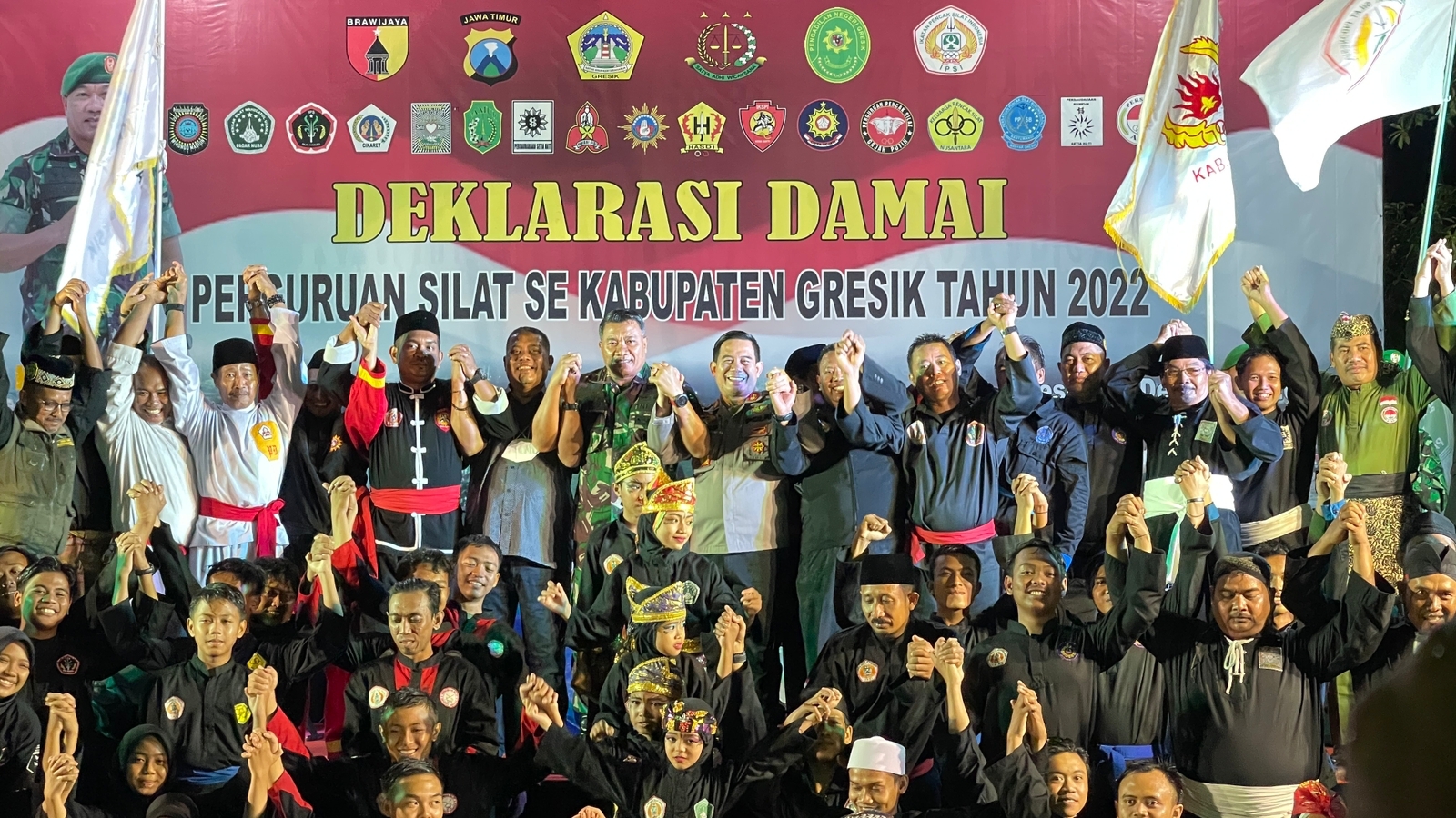 Bersama Polres Gresik, Perguruan Pencak Silat Gelar Deklarasi Damai
